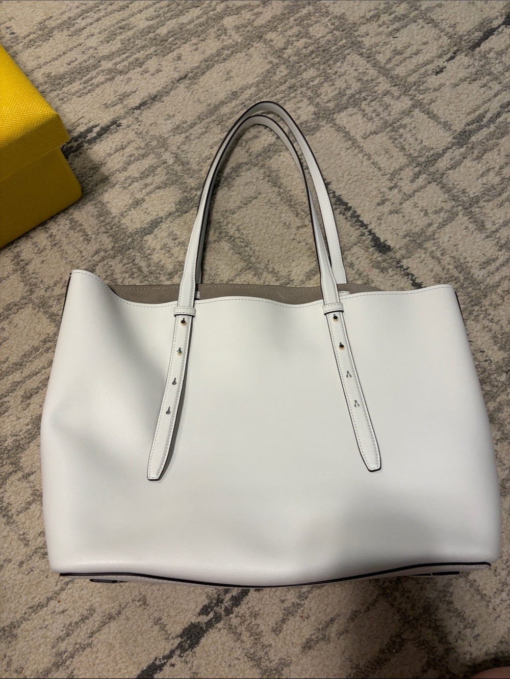 kate spade White Leather Double-Handle Tote - Picture 5 of 6